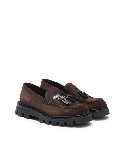 Mocassino da donna marrone   in pelle scamosciata con fiocco FRATELLI ROSSETTI | 767905560